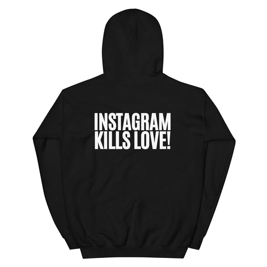 Bold unisex hoodie with front-and-back statement print. Soft, warm and made for anyone choosing real connection over digital validation.