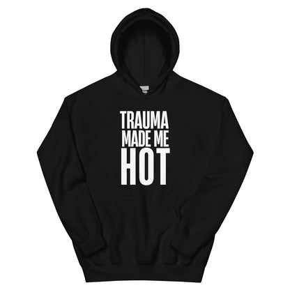 Bold unisex statement hoodie with dark humor and deeper meaning. Soft, warm and made for anyone who turned their past into power.