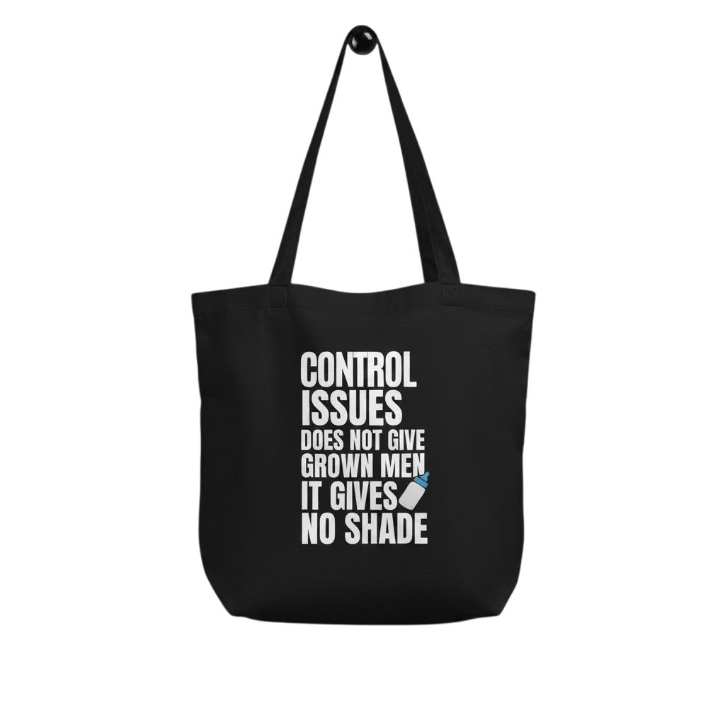 Schwarze spiritualsavagee Tragetasche aus Bio-Baumwolle mit weißem Statement-Druck und Babyflaschen-Symbol